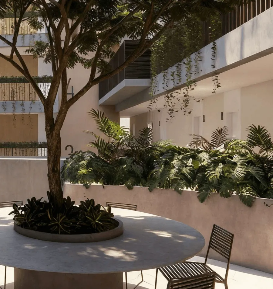 Jardim interno do Campeche Living