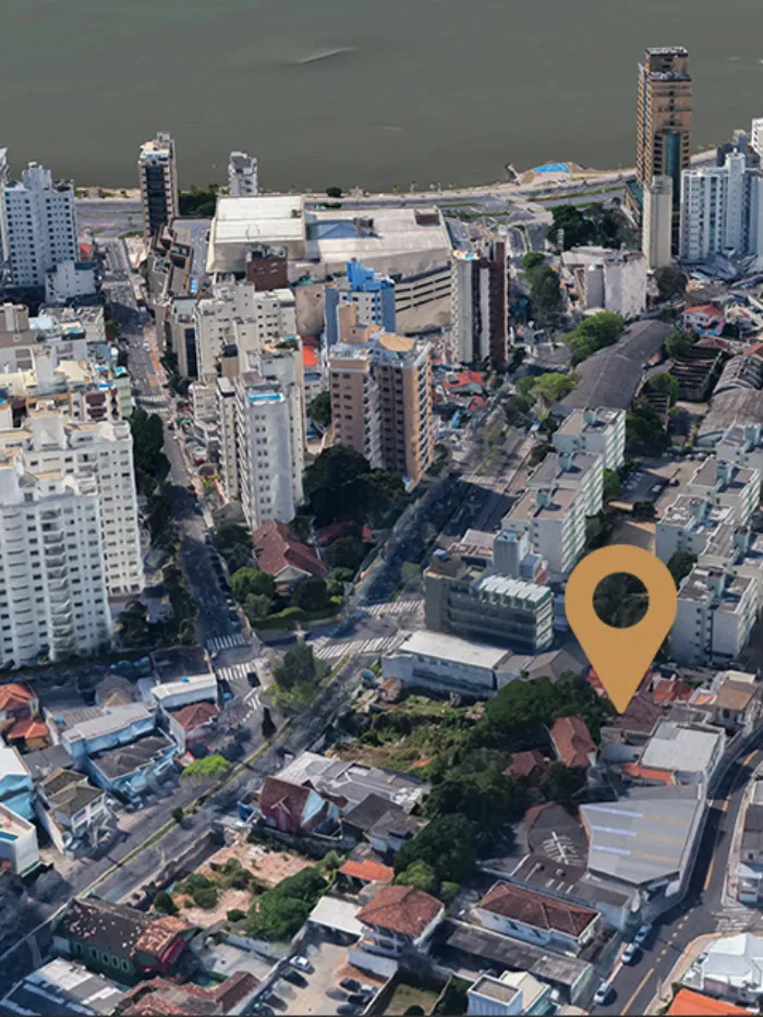 Mapa de localização do Djalma.64, na Beira-Mar Norte de Florianópolis