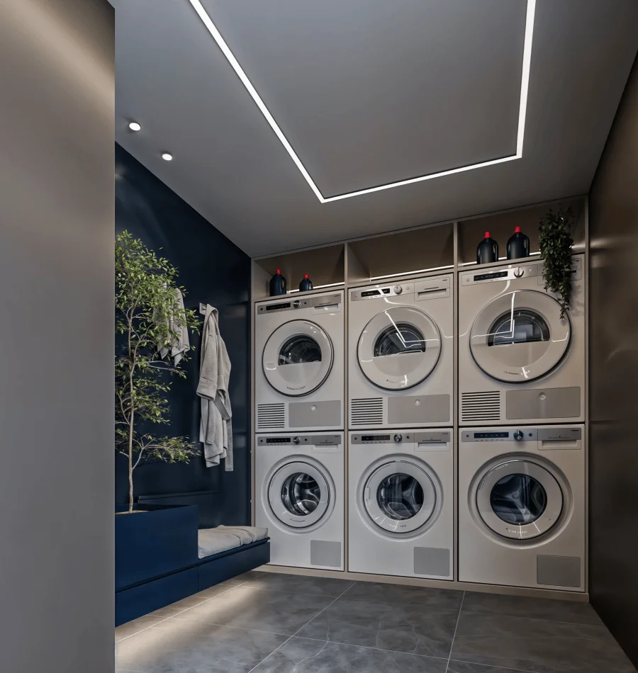Lavanderia compartilhada do NOW Residence